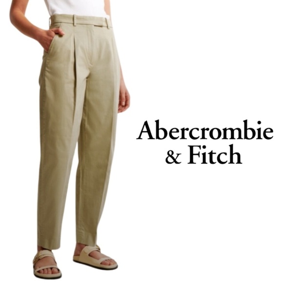 Abercrombie & Fitch Cotton Taper Ankle Pant Tan - Size 27/4R - Picture 1 of 16